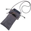 bqover Double Microfiber Suede Pouch, Soft Eyeglasses/Sunglasses Pouch with Removable Adjustable Strap, Grey, Medium