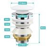 Chrome Unslotted Pop Up Basin Sink Waste Ceramic Waste Plug without overflow (White)