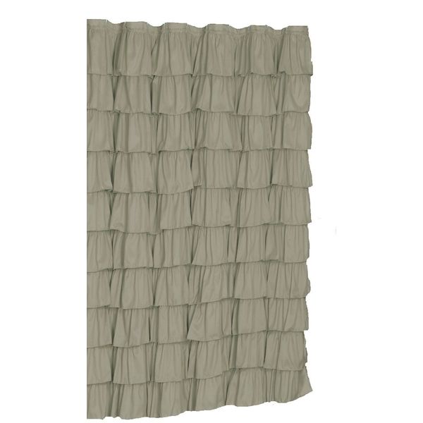 Ruffle Fabric Shower Curtain  Color GRAY