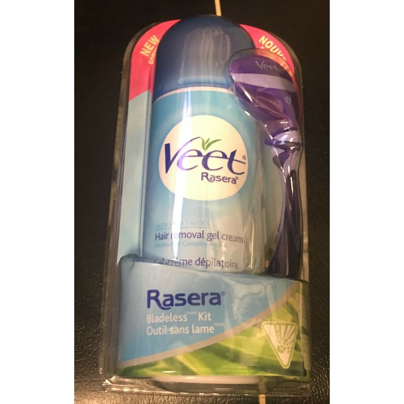 ( 3 ) Veet Rasera Bladeless Hair Removal Gel Cream Kit-Aloe Vera 5.1 oz ...