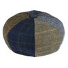 Xposed Mens Wool Blend Patch Panel Herringbone Tweed Newsboy Cap Multi Colour Hat [WN2175MUL-MULTI-S]