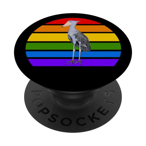 Shoebill Rainbow Bird Ornithologist Birdwatcher Diversity PopSockets Swappable PopGrip