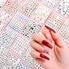 AIMEILI Nail Art Stickers Decals Self-Adhesive, 30 Sheets 3D Spring Flowers Nail Stickers Butterfly Stars Pattern Mixed for Women Girls Manicure DIY and as Kids Craft Art