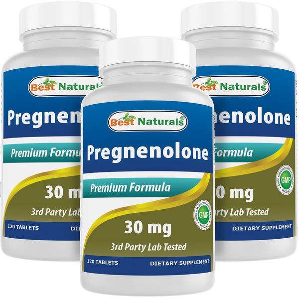 3 Pack Best Naturals Pregnenolone 30 mg 120 Tablets