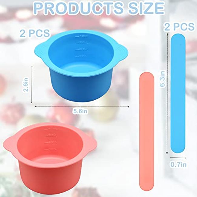 2 Pcs Silicone Wax Warmer Liner, Silicone Wax Bowl for Wax Warmer, Reuse  Wax Melt Warmer Wax Pot Replacement, Non-Stick Wax Melt Liner with 2 Pcs  Wax