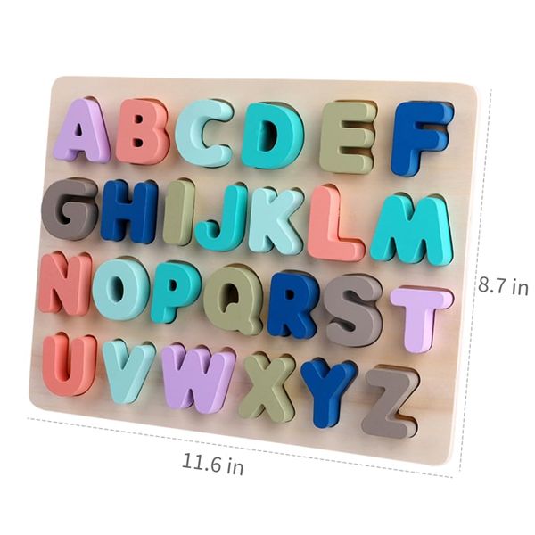 Wooden Alphabet Puzzles, Letter Puzzle Board, Montessori Alphabet Puzzle, Preschool Learning Educational Toys for Ages 1 2 3+, Holiday Birthday Gifts for Toddlers and Kids