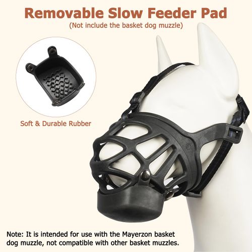 Slow Feeder Pad for Basket Dog Muzzle, Treat Slot for Positive Training Before Muzzling, Prevent Scavenging Licking Biting Chewing, Easy to Use and Clean