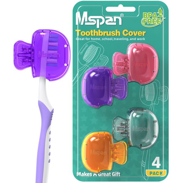 Mspan Electric Toothbrush Head Cover: Sonic Toothbrush Cap Travel Protector Plastic Brush Pod Protection Clip Case Value Pack