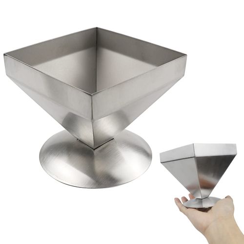 DOERDO Stainless Steel Pyramid Food Mold Pyramid Food Molding Cold Food Mold Metal Serving Plate Home Restaurant Kitchen, 4.3"x4.1"