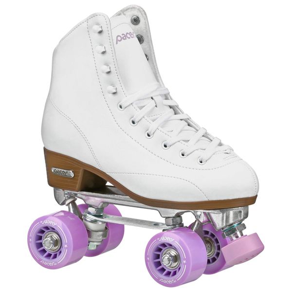 Pacer Stratos Traditional Quad Roller Skates, White sz 7