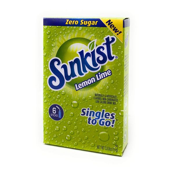 Sunkist Lemon Lime Singles to go drink mix ~ 3 pack