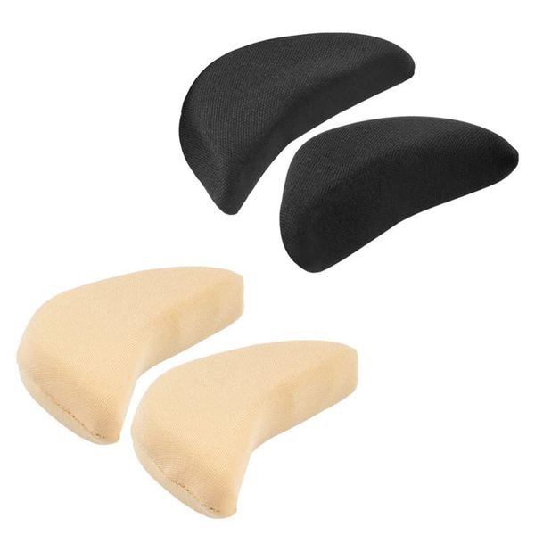 Samcos Toe Cushion, Set of 2, 4 Pieces, High Heel Cushion, Shoe Size, Toe Care, Shoe Removal, Shock Absorption, For Men and Women (Black + Beige)