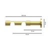 Interdeco Prestige Double Wall Bracket/Bracket/Screw Cap Bracket, Brass Look, 8 and 13 cm, Open Spacing, 2-Track 20 mm Diameter