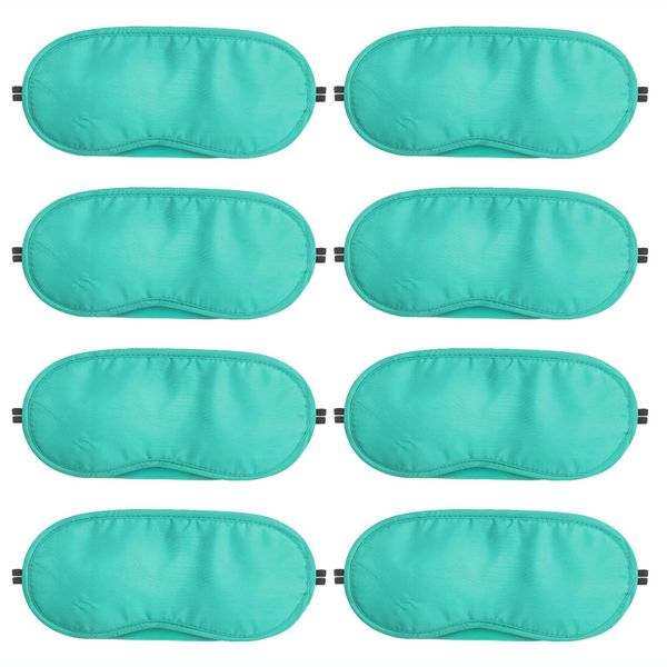 8 Pack Sleep Eye Mask Shade Cover, Sleeping Blindfold Soft Eye Shade Cover with Nose Pad and Adjustable Strap for Lunch, Break, Travel, Plane, Hotel and Camping Usage A3SMYZ (Blue)