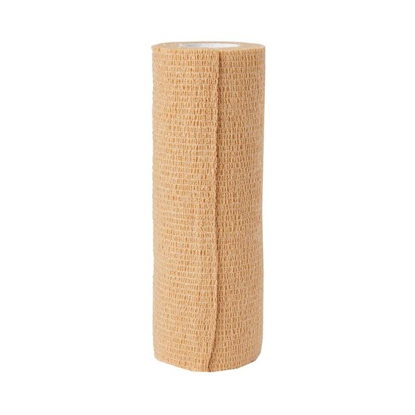 Medline Non-Sterile Self Adherent Cohesive Bandages, Tan, 6" x 5 yds., (15.2 cm x 4.6 m), Not Made From Natural Rubber Latex, Pack of 12