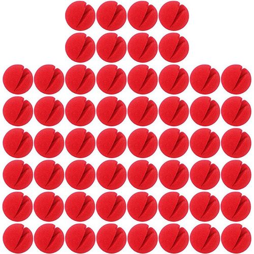 TIHOOD 50PCS Red Foam Clown Noses Novelty Foam Clown Noses for Halloween Christmas Costume Party