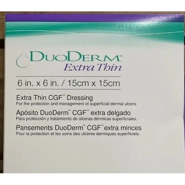 💞(3) SHEETS ONLY SHIP! DUODERM Extra Thin Dressing, Square, 6" x 6"/15cm×15cm💞
