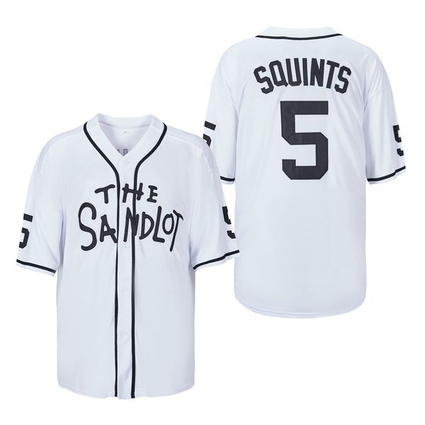 luqiaomaoyi Mens Sandlot #5 Michael Squints Fashion Movie Baseball Jersey Stitched White Size XL