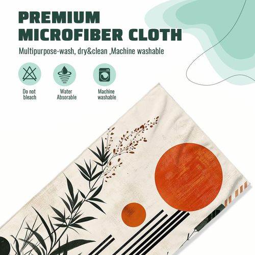 Boho Mid Century Hand Towels Bathroom Set of 2 Absorbent Minimalist Geometric Plant Bathroom Kitchen Towels Set of 2 Lightweight Breathable Face Towels for Bathroom Gym Hotel Gifts for Women Man