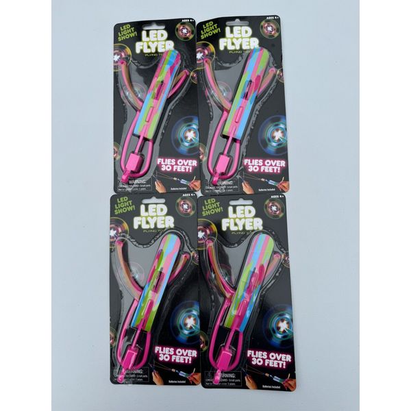 LED Flying Toy Battery Included Flies Over 30 Ft Pink 4 PK