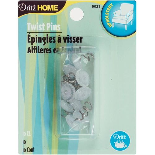 Dritz Home 9023 Twist Pins with Clear Heads (10-Piece)