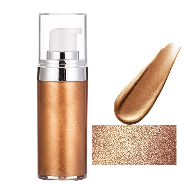 Body Shimmer Oil, Liquid Body Illuminator Drops Face Body Shimmer Oil Long Lasting Smooth Liquid Highlighter Stick Shimmer Highlighter Liquid Bronzer for Face Body Glitter(#03)