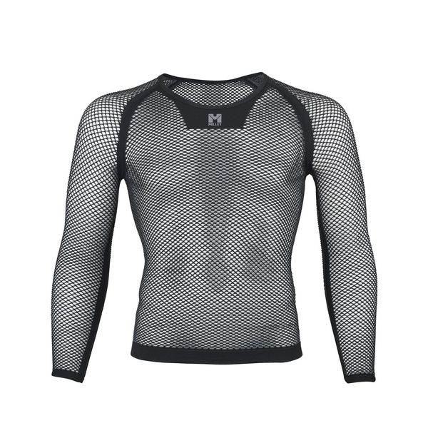 Millet DRYNAMIC MESH 3/4 Sleeve Crew Men's Underwear, Dry Namic, Mesh Sleeve Crew, BLACK - NOIR