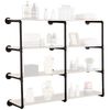 4 Tier Industrial Pipe Shelf 3PCS 11.8"w Floating Shelf Bracket Wall Mounted