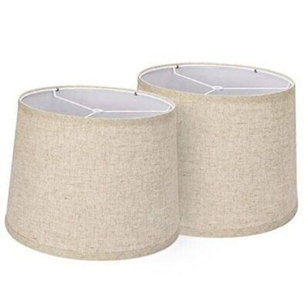 Lampshades Set of 2, Drum Lampshades 11.6" Top x 12.6" Bottom x 9.8" High,