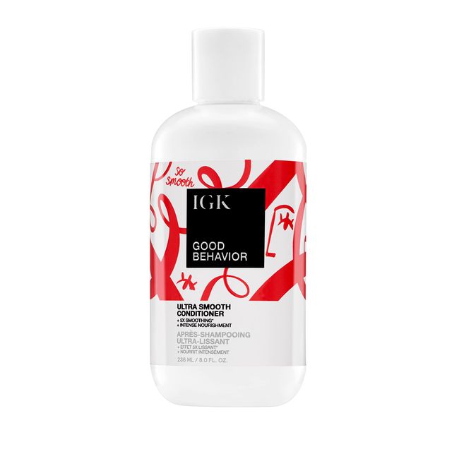 IGK GOOD BEHAVIOR Ultra Smooth Conditioner | Frizz Control + Hydrates + Shine | Vegan + Cruelty Free | 8 Oz