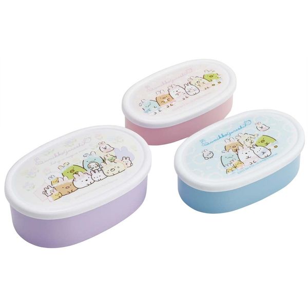 Skater SRS3SAG-A Bento Box, Sumikko Gurashi, Rabbit Rice Bowl, 30.2 fl oz (860 ml), Set of 3, Sealed Containers, Storage Containers, Made in Japan