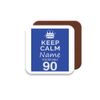 Muggz - Personalised - Coaster - 90th Birthday Gift for Men - Keep Calm Design - Blue
