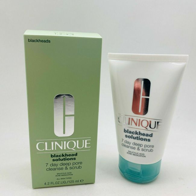 CLINIQUE Blackhead Solutions 7 Day Deep Pore Cleanse & Scrub - 4.2fl oz - NIB