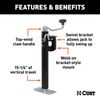 Bracket-Mount Swivel Jack with Top Handle (2,000 lbs, 15" Travel)