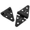 Lovelysp Triangle Flat Hinge Door Hinge Triangular Gate Hinge Shed Hinge with Mounting Screws (Black) 2pcs