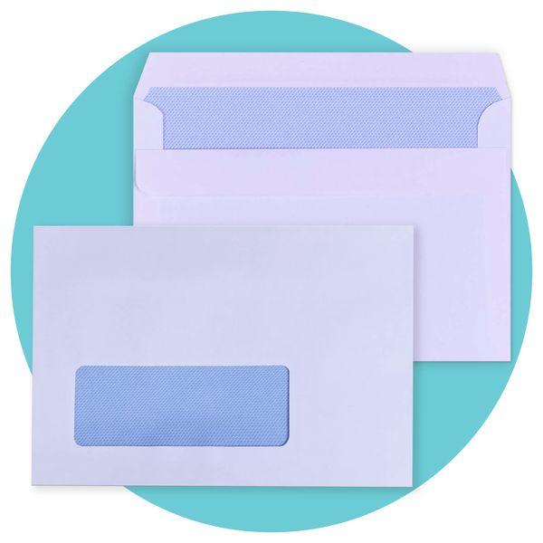 Triplast 50 x C6 Window Self Seal Security Envelopes (Size: 114x162mm) | Address Window, Self Sealing & Printer Safe Mailing Paper Envelopes | Ideal for Everyday Home, Office & Commercial Use