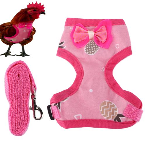 GLOGLOW Pet Chicken Traction Rope, Adjustable Chicken Harness with Elastic Breathable Pet Harness for Duck Goose Hen Training Walking Strap Traction Rope