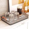 Nikou Tea Tray Rectangular Double Layer Drainage Rack Tea Serving Tray for Parties Coffee Table Kitchen