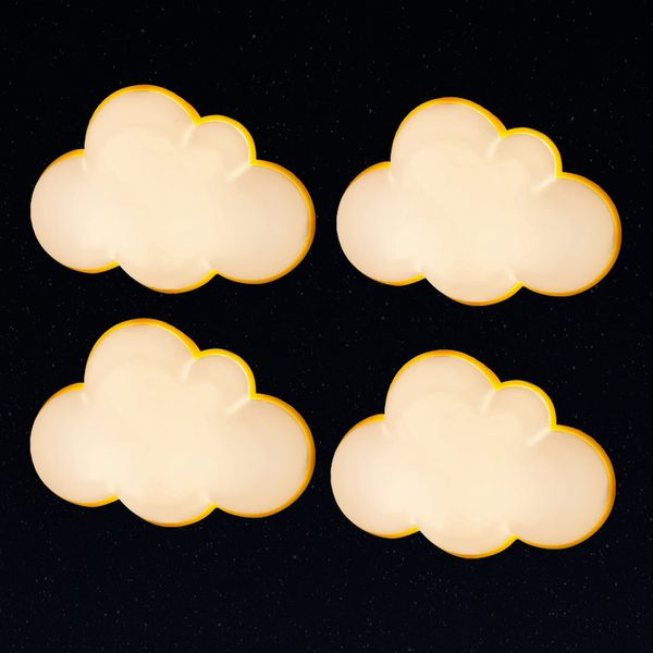 Annmore Nachtlichter LED Steckdose mit Dämmerungssensor, 4 Stück Wolken Nachttischlampe Kinder, Stilllicht Dunkel für Neugeborene Baby, Schlummerleuchten Schlaflicht Deko Mädchenzimmer