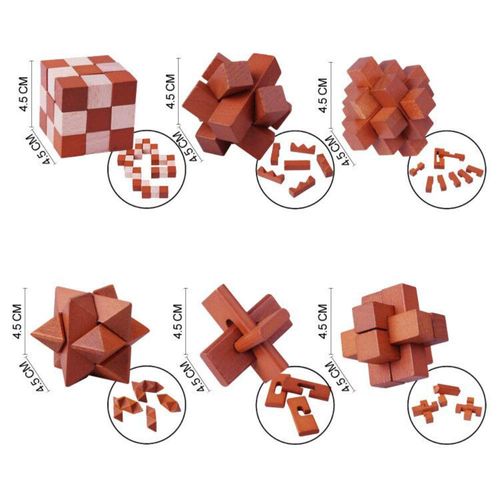 Brain Teaser Puzzles 3D Children's Adult IQ Test Puzzles for Unlock Interlock Puzzle Wooden Toys