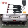 Car Reverse Backup Radar System Kit 4Pcs Flat Hidden Parking Sensor Rainproof