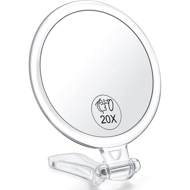 6Inch20X Magnifying MirrorDouble-Sided Hand Held Mirror with 1X/20X Magnifica...