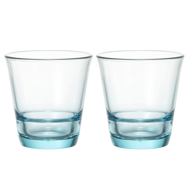 Toyo Sasaki P-52103HS-AQ-JAN Glass Tumbler, Aqua Blue, 7.4 fl oz (210 ml), Spash HS Free Glass, Made in Japan, Dishwasher Safe, Pack of 2