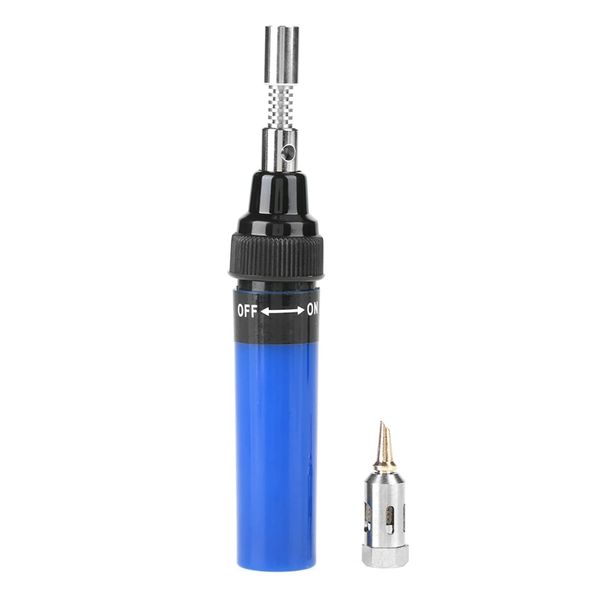 Joyzan Cordless Butane Gas Blow Torch Gun, 1300℃ Wireless Soldering Iron Gun Portable Welding Pen Tool Refillable 8ml Handheld Solder for Electronics Instruments Car Truck Engineering Repair(Blue)