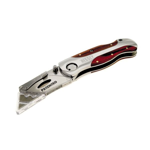 Bessey D-BKWH Quick-Change Folding Utility Knife - Wood Grain Handle, One Color