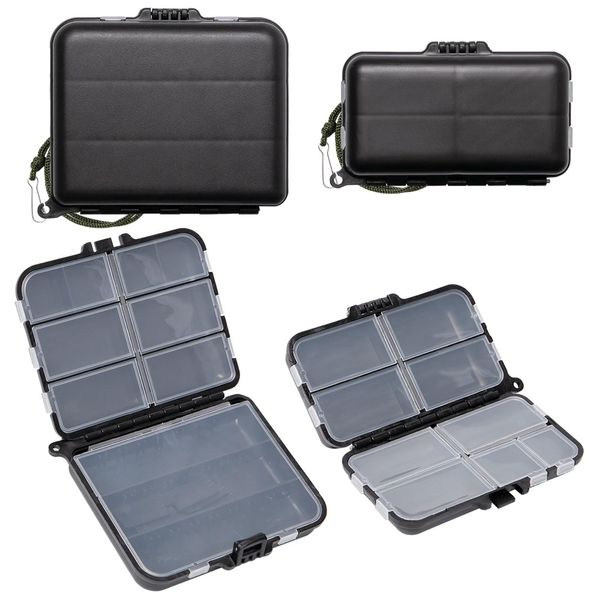 UTMACH 4 Stück Plastic Fishing Tackle Box Small Köderbox Angeln Klein Kunstköderbox Angelzubehör Aufbewahrungsbox Doppelschicht Angeln Kleinteile Box für Köde, Jiges, Haken(2 Größe)