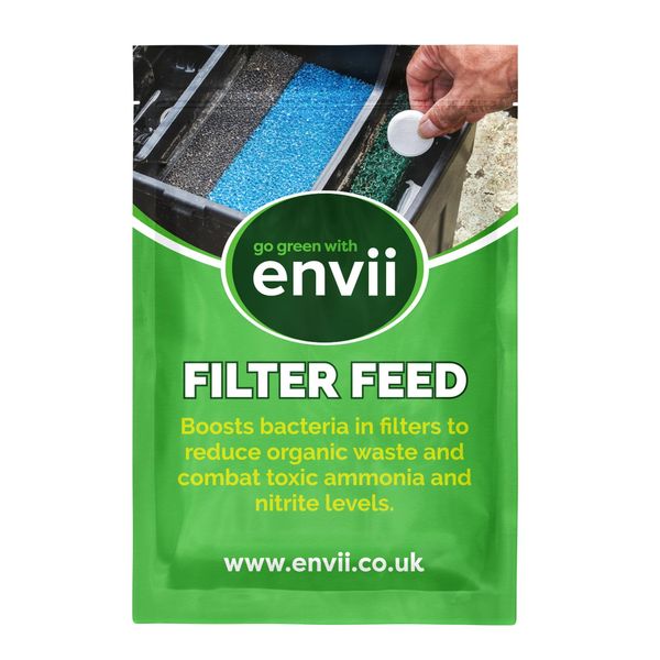 envii Filter Feed – Pond Filter Starter Bacteria Treatment, Boosts Beneficial Bacteria Activity, Safe for All Fish & Wildlife – Treats 20,000 Litres