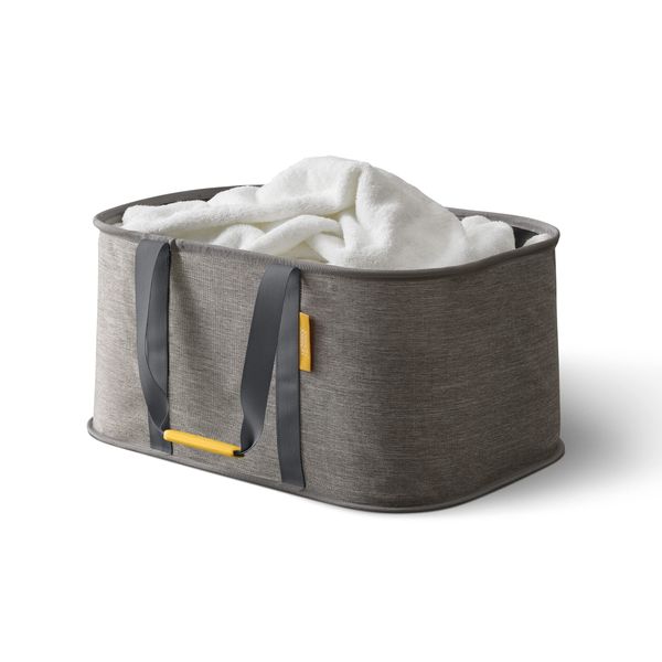 Joseph Joseph Hold-All - Collapsible Folding 35L Washing Laundry Basket Bag, Durable Fabric, Moisture Resistant, Grey