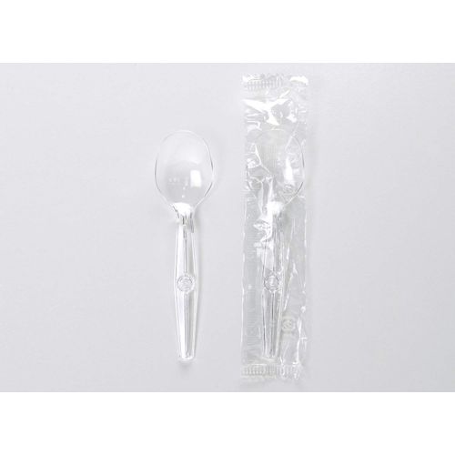 Strix Design MA-025 Dessert Spoons, Individual Packaging, Made in Japan, 3.9 inches (10 cm), Clear, Disposable Spoons, Mini Dessert Tasting