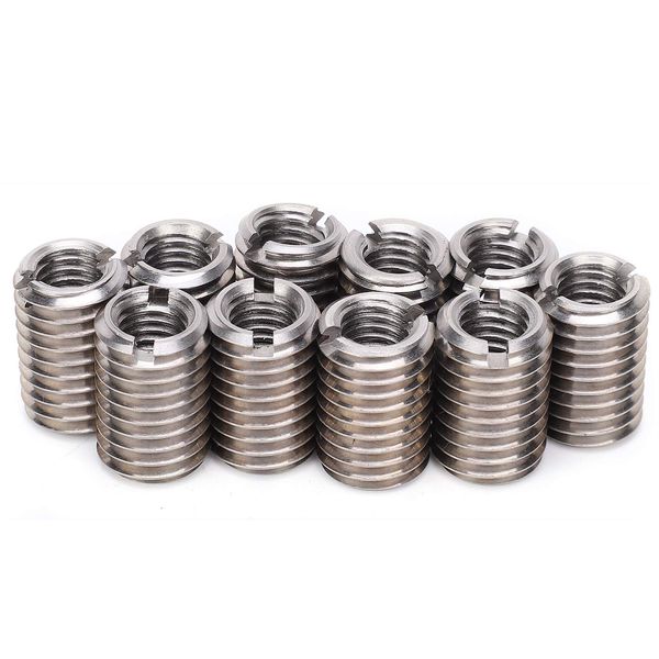 10Pcs Reducer Nut, Repairing Insert Kit Pipe Fitting Reducer Adapter Stainless Steel Repair Sleeve M8 Female and M12 Male Thread Conversion